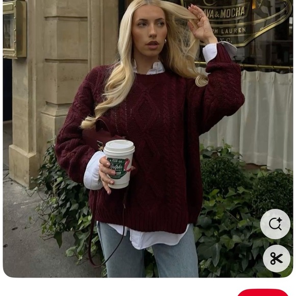 Zara  Red knit Sweater - Picture 10 of 13